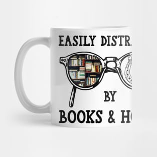 Easily Distracted By Books And Horse Mug